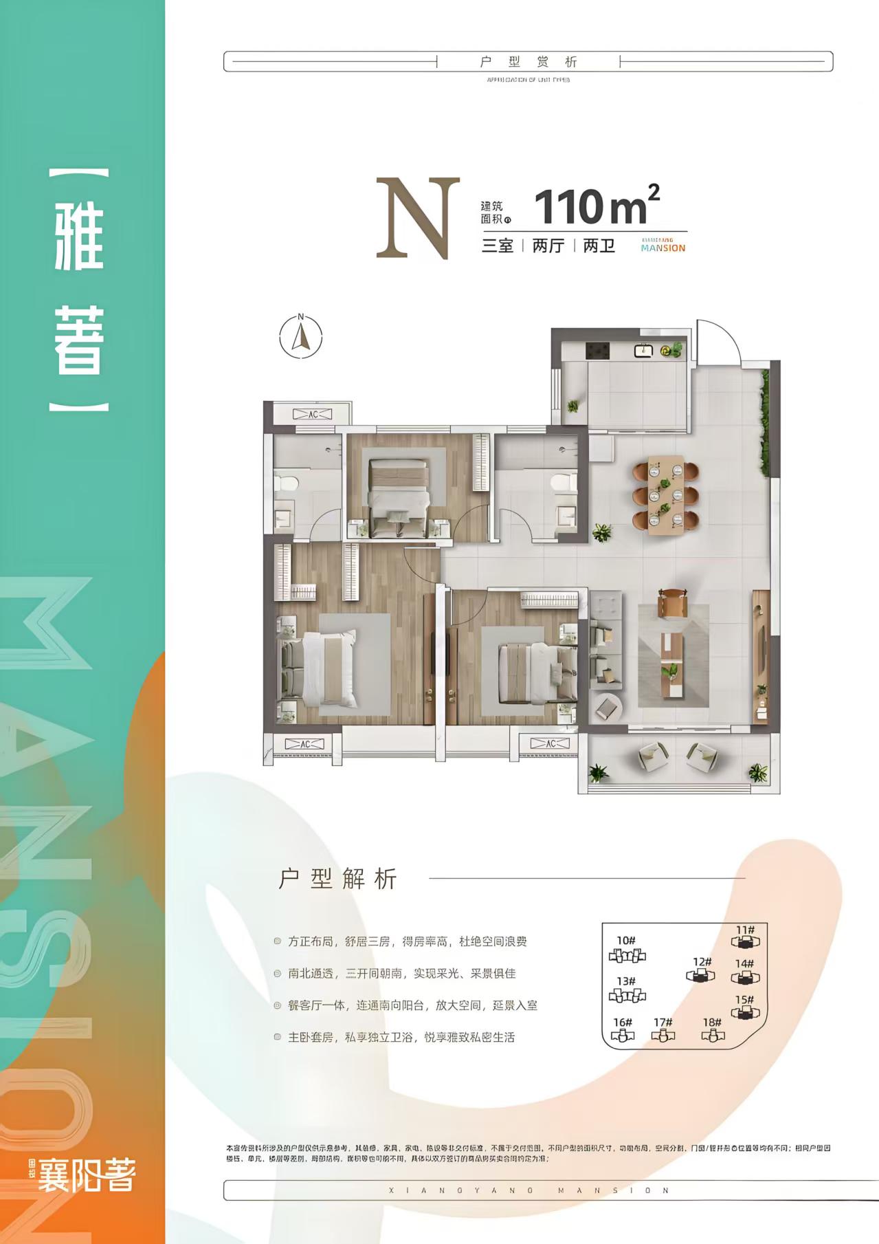 N户型110平